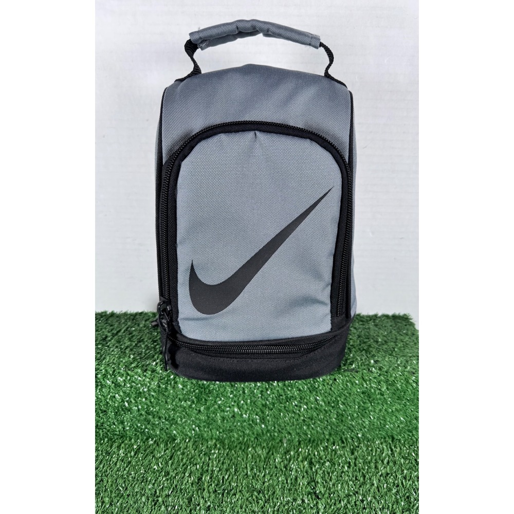 Nike Fuel Pack Insulated Lunch Bag Gray Black Dual Compartment‎ Swoosh Logo Tote